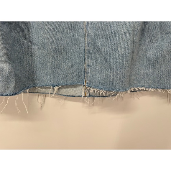 AGOLDE Los Angeles Becker Denim Skirt Raw Hem‎ Light Wash Women's Size 27 - Picture 5 of 8
